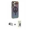 MARSİLYAN™- iPhone 13 Pro Max Kılıf Siluet Modern Koleksiyonu - Siyah 6D Mat Seramik Hayalet Nano Ekran Koruyucu + Rainbow Kamera Lens Koruma Cam - KI