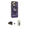 MARSİLYAN™- iPhone 13 Pro Max Kılıf Siluet Modern Koleksiyonu - Siyah 6D Mat Seramik Hayalet Nano Ekran Koruyucu + Raze Metal Kamera Lens - GD