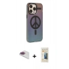MARSİLYAN™- iPhone 13 Pro Max Kılıf Siluet Modern Koleksiyonu - Siyah 6D Mat Seramik Hayalet Nano Ekran Koruyucu + Pers Alüminyum Kamera Lens - GI