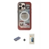 MARSİLYAN™- iPhone 13 Pro Max Kılıf Siluet Modern Koleksiyonu - Siyah 6D Mat Seramik Hayalet Nano Ekran Koruyucu + Mavi Renkli Kamera Lens Koruma Cam
