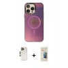 MARSİLYAN™- iPhone 13 Pro Max Kılıf Siluet Modern Koleksiyonu - Siyah 6D Mat Seramik Hayalet Nano Ekran Koruyucu + Shine Kamera Lens - GD