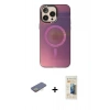 MARSİLYAN™- iPhone 13 Pro Max Kılıf Siluet Modern Koleksiyonu - Siyah 6D Mat Seramik Hayalet Nano Ekran Koruyucu + Renkli Kamera Lens Koruma Cam - SI