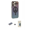 MARSİLYAN™- iPhone 13 Pro Max Kılıf Siluet Modern Koleksiyonu - Siyah 6D Mat Seramik Hayalet Nano Ekran Koruyucu + Renkli Kamera Lens Koruma Cam - SI