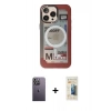 MARSİLYAN™- iPhone 13 Pro Max Kılıf Siluet Modern Koleksiyonu - Siyah 6D Mat Seramik Hayalet Nano Ekran Koruyucu + Neon Fosforlu Kamera Lens - BZ