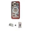 MARSİLYAN™- iPhone 13 Pro Max Kılıf Siluet Modern Koleksiyonu - Siyah Bilvis 3D Cam Ekran Koruyucu + Rainbow Kamera Lens Koruma Cam - BZ