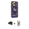 MARSİLYAN™- iPhone 13 Pro Max Kılıf Siluet Modern Koleksiyonu - Siyah Bilvis 3D Cam Ekran Koruyucu + Raze Metal Kamera Lens - GD