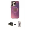 MARSİLYAN™- iPhone 13 Pro Max Kılıf Siluet Modern Koleksiyonu - Siyah Bilvis 3D Cam Ekran Koruyucu + Raze Metal Kamera Lens - GD