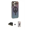 MARSİLYAN™- iPhone 13 Pro Max Kılıf Siluet Modern Koleksiyonu - Siyah Bilvis 3D Cam Ekran Koruyucu + Raze Metal Kamera Lens - GD
