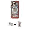 MARSİLYAN™- iPhone 13 Pro Max Kılıf Siluet Modern Koleksiyonu - Siyah Bilvis 3D Cam Ekran Koruyucu + Mor Rainbow Kamera Lens Koruma Cam