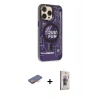 MARSİLYAN™- iPhone 13 Pro Max Kılıf Siluet Modern Koleksiyonu - Siyah Bilvis 3D Cam Ekran Koruyucu + Renkli Kamera Lens Koruma Cam - TU