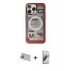 MARSİLYAN™- iPhone 13 Pro Max Kılıf Siluet Modern Koleksiyonu - Siyah Bilvis 3D Mat Cam Ekran Koruyucu + Beyaz Rainbow Kamera Lens Koruma Cam