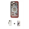 MARSİLYAN™- iPhone 13 Pro Max Kılıf Siluet Modern Koleksiyonu - Siyah Bilvis 3D Mat Cam Ekran Koruyucu + Shine Kamera Lens - GD
