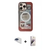 MARSİLYAN™- iPhone 13 Pro Max Kılıf Siluet Modern Koleksiyonu - Siyah Bilvis 3D Mat Cam Ekran Koruyucu + Pers Alüminyum Kamera Lens - LT