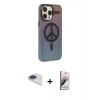 MARSİLYAN™- iPhone 13 Pro Max Kılıf Siluet Modern Koleksiyonu - Siyah Bilvis 3D Mat Cam Ekran Koruyucu + Pers Alüminyum Kamera Lens - LT