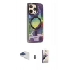 MARSİLYAN™- iPhone 13 Pro Max Kılıf Siluet Modern Koleksiyonu - Siyah Bilvis 3D Mat Cam Ekran Koruyucu + Pers Alüminyum Kamera Lens - LT