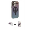 MARSİLYAN™- iPhone 13 Pro Max Kılıf Siluet Modern Koleksiyonu - Siyah Bilvis 3D Mat Cam Ekran Koruyucu + Pers Alüminyum Kamera Lens - GI
