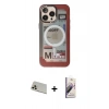 MARSİLYAN™- iPhone 13 Pro Max Kılıf Siluet Modern Koleksiyonu - Siyah Bilvis 3D Mat Cam Ekran Koruyucu + Rainbow Kamera Lens Koruma Cam - REGD