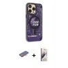 MARSİLYAN™- iPhone 13 Pro Max Kılıf Siluet Modern Koleksiyonu - Siyah Bilvis 3D Mat Cam Ekran Koruyucu + Renkli Kamera Lens Koruma Cam - TU