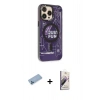 MARSİLYAN™- iPhone 13 Pro Max Kılıf Siluet Modern Koleksiyonu - Siyah Bilvis 3D Mat Cam Ekran Koruyucu + Shine Kamera Lens Koruma Cam - MI