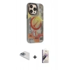 MARSİLYAN™- iPhone 13 Pro Max Kılıf Siluet Modern Koleksiyonu - Siyah Bilvis 3D Mat Cam Ekran Koruyucu + Pers Alüminyum Kamera Lens - SABE