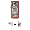 MARSİLYAN™- iPhone 13 Pro Max Kılıf Siluet Modern Koleksiyonu - Siyah Bilvis 3D Mat Cam Ekran Koruyucu + Pers Alüminyum Kamera Lens - SABE