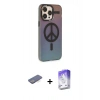 MARSİLYAN™- iPhone 13 Pro Max Kılıf Siluet Modern Koleksiyonu - Siyah Bilvis 5in1 3D Magic Cam Ekran Koruyucu + Renkli Kamera Lens Koruma Cam - MI