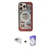 MARSİLYAN™- iPhone 13 Pro Max Kılıf Siluet Modern Koleksiyonu - Siyah Bilvis 5in1 3D Magic Cam Ekran Koruyucu + Pers Alüminyum Kamera Lens - SABE
