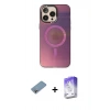 MARSİLYAN™- iPhone 13 Pro Max Kılıf Siluet Modern Koleksiyonu - Siyah Bilvis 5in1 3D Magic Cam Ekran Koruyucu + Shine Kamera Lens Koruma Cam - GI
