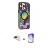 MARSİLYAN™- iPhone 13 Pro Max Kılıf Siluet Modern Koleksiyonu - Siyah Bilvis 5in1 3D Magic Cam Ekran Koruyucu + Pers Alüminyum Kamera Lens - KI
