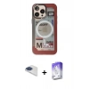 MARSİLYAN™- iPhone 13 Pro Max Kılıf Siluet Modern Koleksiyonu - Siyah Bilvis 5in1 3D Magic Cam Ekran Koruyucu + Pers Alüminyum Kamera Lens - LT