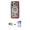 MARSİLYAN™- iPhone 13 Pro Max Kılıf Siluet Modern Koleksiyonu - Siyah Bilvis 5in1 3D Magic Cam Ekran Koruyucu + Rainbow Kamera Lens Koruma Cam - KI