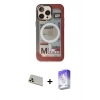MARSİLYAN™- iPhone 13 Pro Max Kılıf Siluet Modern Koleksiyonu - Siyah Bilvis 5in1 3D Magic Cam Ekran Koruyucu + Rainbow Kamera Lens Koruma Cam - REGD