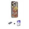 MARSİLYAN™- iPhone 13 Pro Max Kılıf Siluet Modern Koleksiyonu - Siyah Bilvis 5in1 3D Magic Cam Ekran Koruyucu + Renkli Kamera Lens Koruma Cam - MI