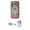 MARSİLYAN™- iPhone 13 Pro Max Kılıf Siluet Modern Koleksiyonu - Siyah Bilvis 5in1 3D Magic Cam Ekran Koruyucu + Rainbow Kamera Lens Koruma Cam - MI