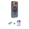 MARSİLYAN™- iPhone 13 Pro Max Kılıf Siluet Modern Koleksiyonu - Siyah Bilvis 5in1 3D Magic Cam Ekran Koruyucu + Shine Kamera Lens Koruma Cam - MI