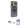 MARSİLYAN™- iPhone 13 Pro Max Kılıf Siluet Modern Koleksiyonu - Siyah Bilvis 5in1 3D Magic Cam Ekran Koruyucu + Pers Alüminyum Kamera Lens - KI