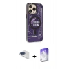 MARSİLYAN™- iPhone 13 Pro Max Kılıf Siluet Modern Koleksiyonu - Siyah Bilvis 5in1 3D Magic Cam Ekran Koruyucu + Pers Alüminyum Kamera Lens - LT