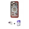 MARSİLYAN™- iPhone 13 Pro Max Kılıf Siluet Modern Koleksiyonu - Siyah Bilvis 5in1 3D Magic Cam Ekran Koruyucu + Pers Alüminyum Kamera Lens - GI