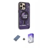 MARSİLYAN™- iPhone 13 Pro Max Kılıf Siluet Modern Koleksiyonu - Siyah Bilvis 5in1 3D Magic Cam Ekran Koruyucu + Açık Yeşil Metal Kamera Lens Koruma Cam