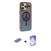 MARSİLYAN™- iPhone 13 Pro Max Kılıf Siluet Modern Koleksiyonu - Siyah Bilvis 5in1 3D Magic Cam Ekran Koruyucu + Renkli Kamera Lens Koruma Cam - SI