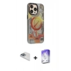 MARSİLYAN™- iPhone 13 Pro Max Kılıf Siluet Modern Koleksiyonu - Siyah Bilvis 5in1 3D Magic Cam Ekran Koruyucu + Pers Alüminyum Kamera Lens - SABE
