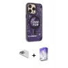 MARSİLYAN™- iPhone 13 Pro Max Kılıf Siluet Modern Koleksiyonu - Siyah Bilvis 5in1 3D Magic Cam Ekran Koruyucu + Pers Alüminyum Kamera Lens - SABE