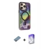 MARSİLYAN™- iPhone 13 Pro Max Kılıf Siluet Modern Koleksiyonu - Siyah Bilvis 5in1 3D Magic Cam Ekran Koruyucu + Shine Kamera Lens Koruma Cam - GI