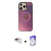 MARSİLYAN™- iPhone 13 Pro Max Kılıf Siluet Modern Koleksiyonu - Siyah Bilvis 5in1 3D Magic Cam Ekran Koruyucu + Pers Alüminyum Kamera Lens - GI