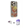 MARSİLYAN™- iPhone 13 Pro Max Kılıf Siluet Modern Koleksiyonu - Siyah Bilvis 5in1 3D Magic Cam Ekran Koruyucu + Pers Alüminyum Kamera Lens - GI