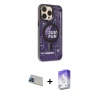 MARSİLYAN™- iPhone 13 Pro Max Kılıf Siluet Modern Koleksiyonu - Siyah Bilvis 5in1 3D Magic Cam Ekran Koruyucu + Rainbow Kamera Lens Koruma Cam - MI