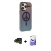 MARSİLYAN™- iPhone 13 Pro Max Kılıf Siluet Modern Koleksiyonu - Siyah Bilvis 5in1 5D Magic Hayalet Cam Ekran Koruyucu + Raze Metal Kamera Lens - GD
