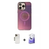 MARSİLYAN™- iPhone 13 Pro Max Kılıf Siluet Modern Koleksiyonu - Siyah Bilvis 5in1 5D Magic Hayalet Cam Ekran Koruyucu + Shine Kamera Lens - GD