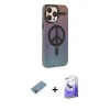 MARSİLYAN™- iPhone 13 Pro Max Kılıf Siluet Modern Koleksiyonu - Siyah Bilvis 5in1 5D Magic Hayalet Cam Ekran Koruyucu + Shine Kamera Lens Koruma Cam - GI