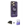 MARSİLYAN™- iPhone 13 Pro Max Kılıf Siluet Modern Koleksiyonu - Siyah Bilvis 5in1 5D Magic Hayalet Cam Ekran Koruyucu + Raze Metal Kamera Lens - GD